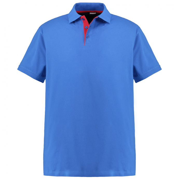 Adamo Fashion Piqué-Poloshirt mit kontrastfarbener Knopfleiste