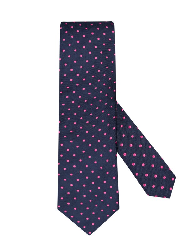 Übergröße : Ascot, Krawatte aus Seide mit Punkt-Muster in Blau