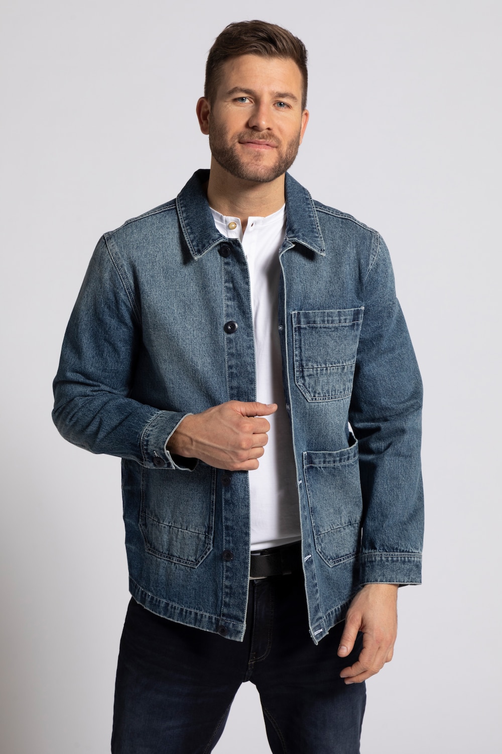 Jeansjacke, Workerstyle, große Taschen