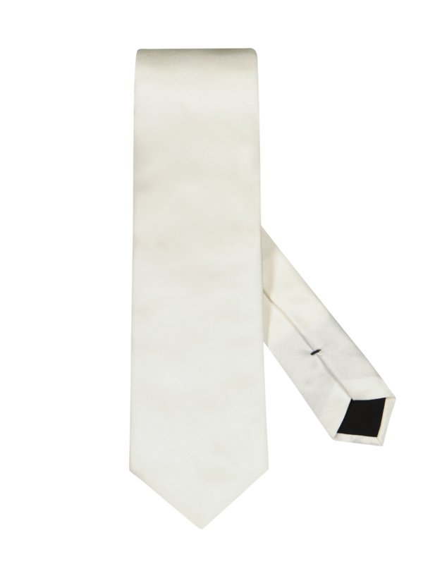 Übergröße : Boss, Krawatte aus Seide mit feiner Struktur in Offwhite