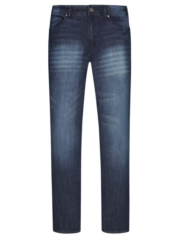 Übergröße : Jp1880, 5-Pocket Jeans im washed-look in Blau