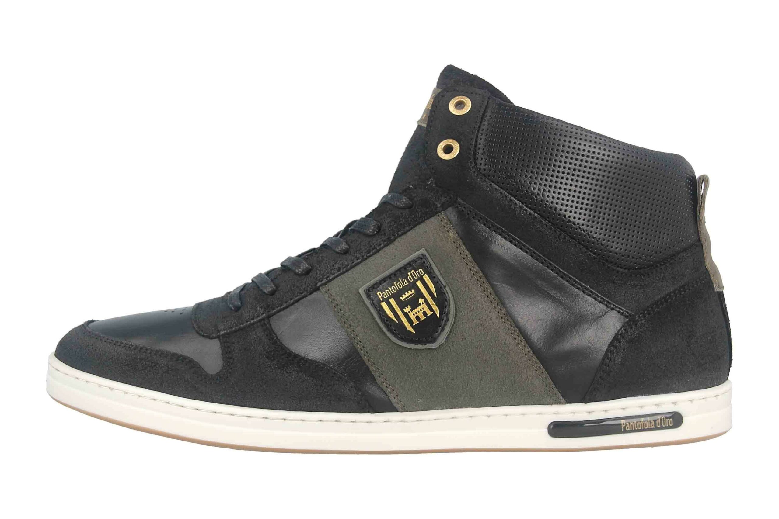 Pantofola d'Oro MILITO UOMO MID XL Sneaker in Übergrößen Schwarz 10203021.25Y/10203072.25Y große Herrenschuhe