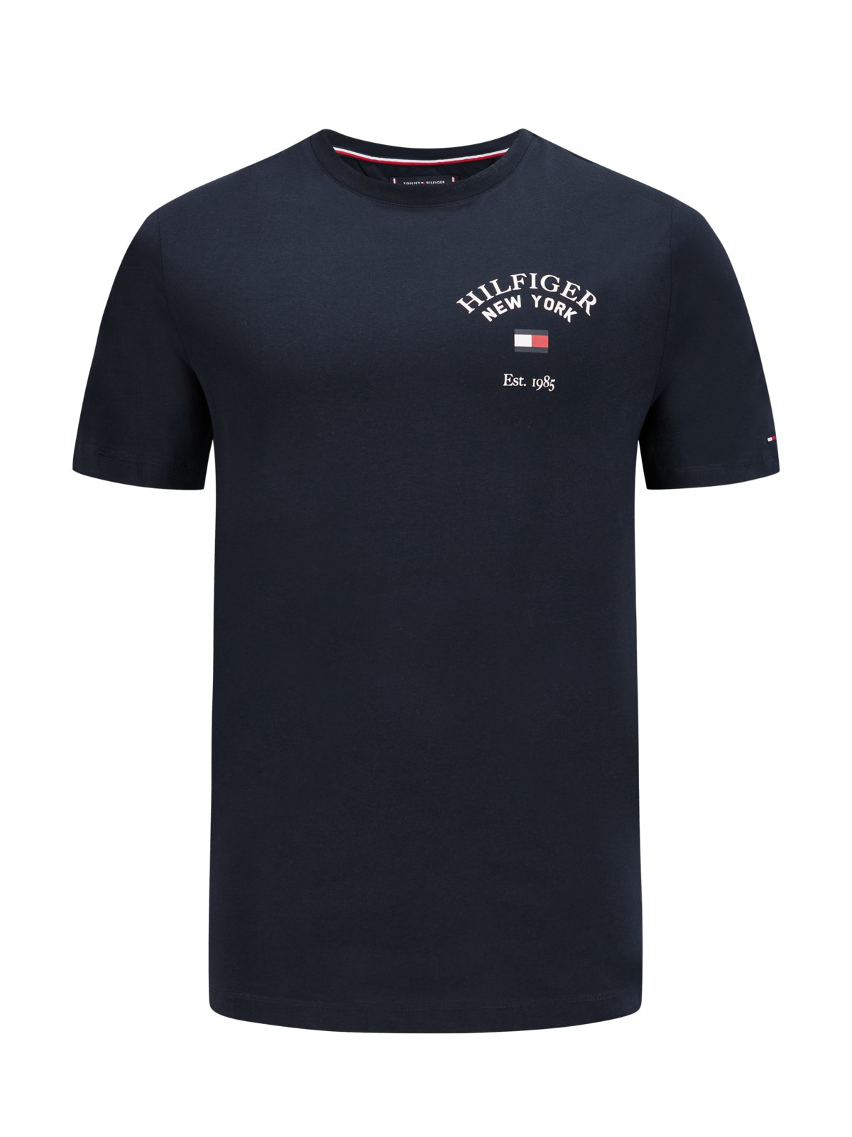 Tommy Hilfiger Glattes T-Shirt mit Logo-Print auf Brusthöhe
