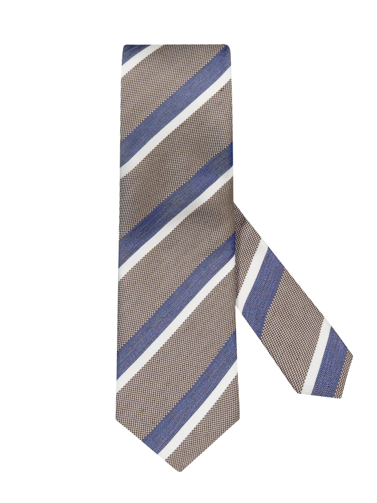 Goldband Krawatte aus Seide und Leinen mit Streifenmuster