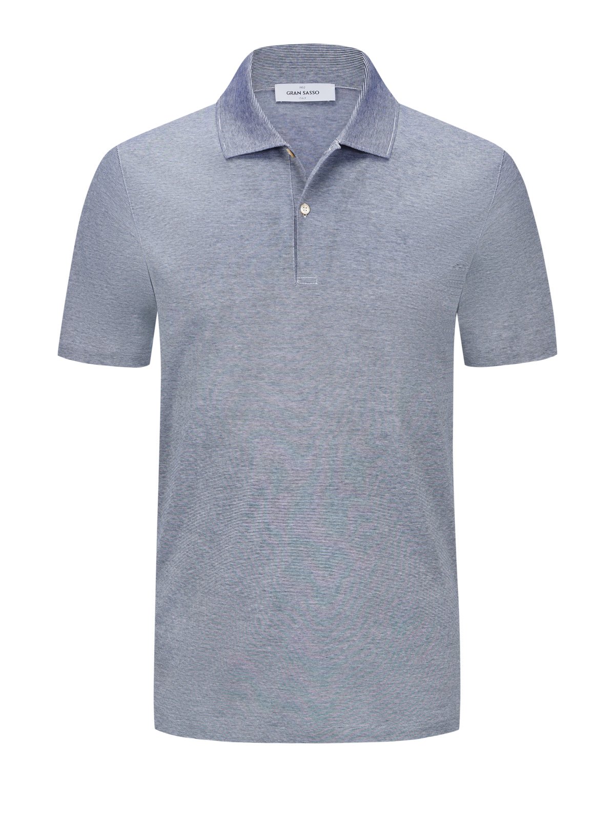 Gran Sasso Poloshirt aus leichter Baumwolle mit filigranem Streifen