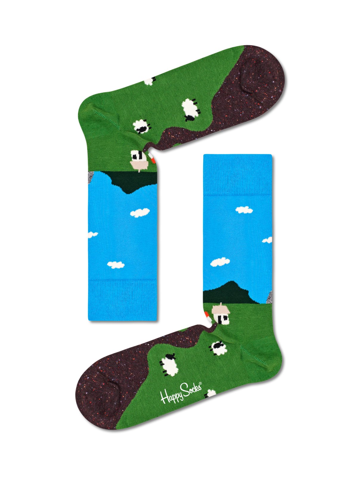 Happy Socks Socken mit Landschaft- und Schaf-Motiv