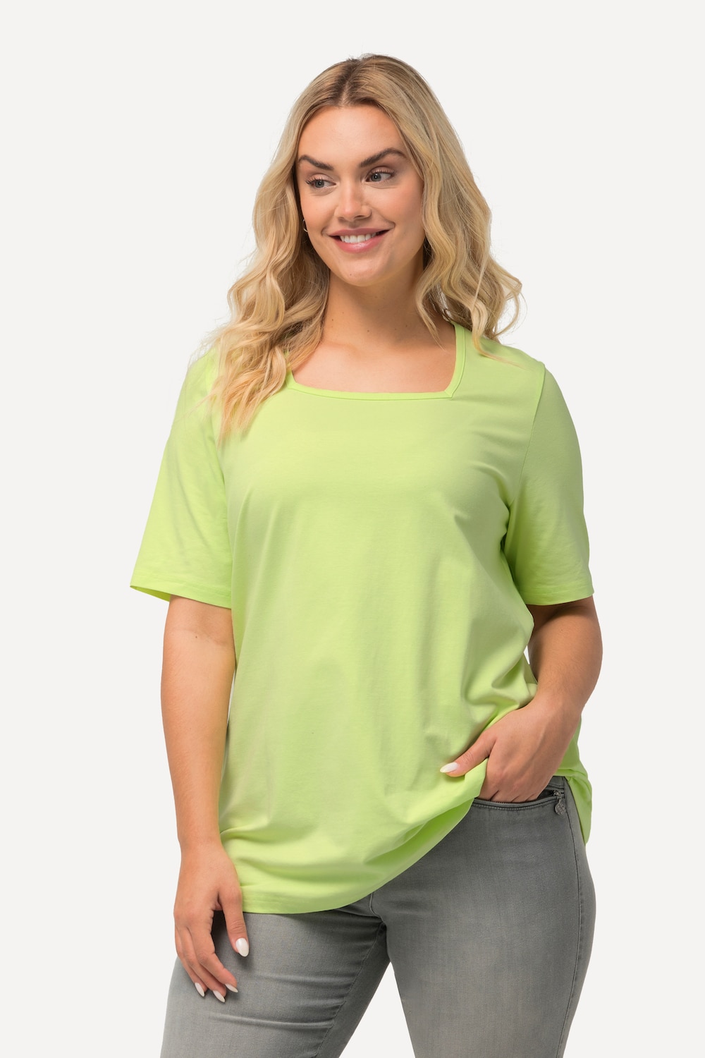 T-Shirt, A-Linie, Carree-Ausschnitt, Halbarm