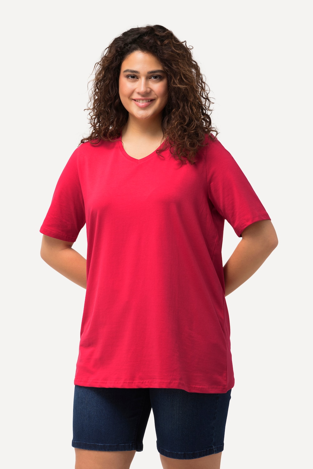 T-Shirt, A-Linie, V-Ausschnitt, Halbarm