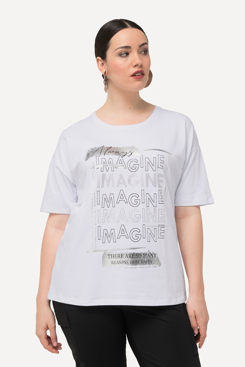 T-Shirt, Imagine, Ziersteine, Rundhals, Halbarm